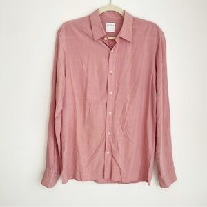 Sandro Oversized button down shirt long sleeve pale pink collared office chic S